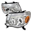 2005 - 2011 Toyota Tacoma Projector LED Halo Headlights - Chrome