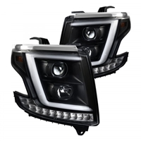2015 - 2018 Chevy Tahoe Projector Light Bar DRL Headlights - Black