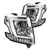 2015 - 2018 Chevy Tahoe Projector Light Bar DRL Headlights - Chrome