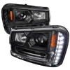 2002 - 2009 Chevy TrailBlazer Projector DRL Headlights - Black