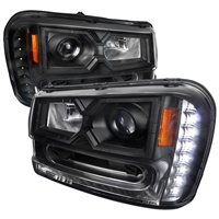 2002 - 2009 Chevy TrailBlazer Projector DRL Headlights - Black