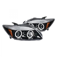 2005 - 2010 Scion tC Projector LED Halo Headlights - Gloss Black