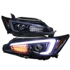 2011 - 2013 Scion tC Projector Light Bar DRL Headlights - Black/Smoke