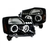 2004 - 2014 Nissan Titan Projector LED Halo Headlights - Gloss Black