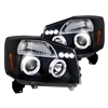 2004 - 2014 Nissan Titan Projector LED Halo Headlights - Black