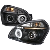2005 - 2009 Hyundai Tucson Projector LED Halo Headlights - Black
