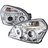 2005 - 2009 Hyundai Tucson Projector LED Halo Headlights - Chrome