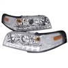 1998 - 2011 Ford Crown Victoria Projector DRL Headlights - Chrome