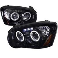 2004 - 2005 Subaru Impreza Projector LED Halo Headlights - Black/Smoke