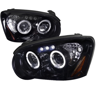 2004 - 2005 Subaru WRX / STI Projector LED Halo Headlights - Black/Smoke