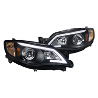 2008 - 2010 Subaru Impreza Projector Light Bar DRL Headlights - Black