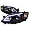 2011 - 2014 Subaru WRX Projector Light Bar DRL Headlights - Black/Smoke
