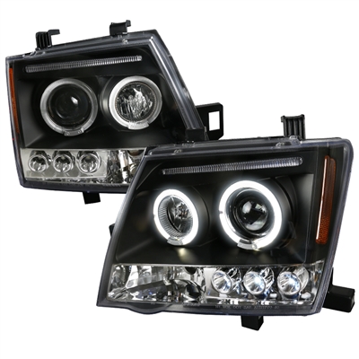 2005 - 2015 Nissan Xterra Projector LED Halo Headlights - Black