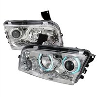 2006 - 2010 Dodge Charger Projector CCFL Halo Headlights - Chrome