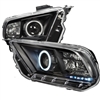 2010 - 2012 Ford Mustang Projector CCFL Halo Headlights - Black
