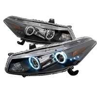 2008 - 2012 Honda Accord 2Dr Projector CCFL Halo Headlights - Black