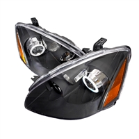 2002 - 2004 Nissan Altima Projector CCFL Halo Headlights - Black