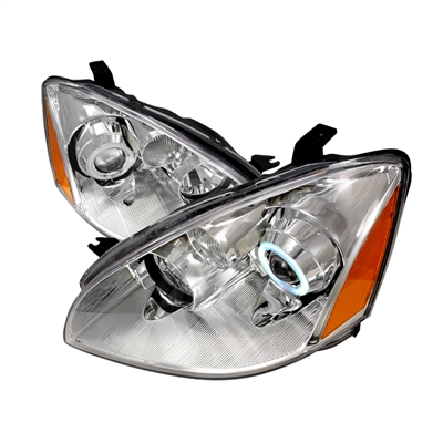 2002 - 2004 Nissan Altima Projector CCFL Halo Headlights - Chrome