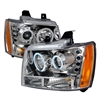 2007 - 2013 Chevy Avalanche Projector CCFL Halo Headlights - Chrome