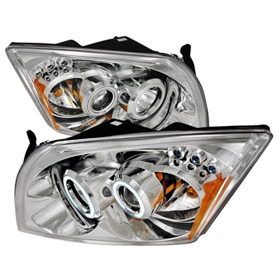 2007 - 2012 Dodge Caliber Projector CCFL Halo Headlights - Chrome