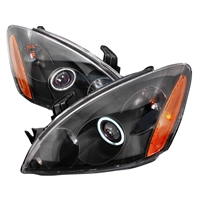 2004 - 2006 Mitsubishi Lancer Projector CCFL Halo Headlights - Black