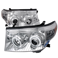 2008 - 2011 Toyota Land Crusier Projector CCFL Halo Headlights - Chrome