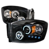 2006 - 2008 Dodge Ram 1500 Projector CCFL Halo Headlights - Black