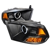 2009 - 2012 Dodge Ram 1500 Projector CCFL Halo Headlights - Black