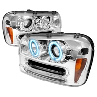 2002 - 2009 Chevy TrailBlazer Projector CCFL Halo Headlights - Chrome