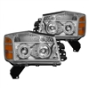 2004 - 2014 Nissan Titan Projector CCFL Halo Headlights - Chrome