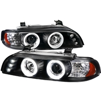 1997 - 2003 BMW 5-Series E39 Projector CCFL Halo Headlights - Black