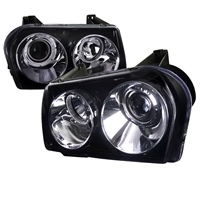 2005 - 2010 Chrysler 300 Projector Headlights - Black/Smoke