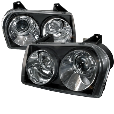 2005 - 2010 Chrysler 300 Projector Headlights - Black