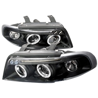 1996 - 1999 Audi A4 Projector LED Halo Headlights - Black