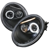 1998 - 2005 Volkswagen Beetle Projector LED Halo Headlights - Black