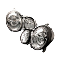 2000 - 2002 Mercedes E-Class Projector Headlights - Chrome