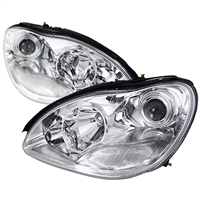 2000 - 2006 Mercedes S-Class Projector Headlights - Chrome