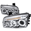 2006 - 2010 Dodge Charger Projector LED Halo Headlights - Chrome