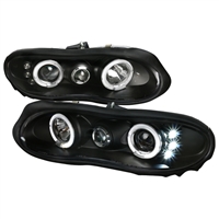 1998 - 2002 Chevy Camaro Projector LED Halo Headlights - Black