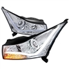 2011 - 2014 Chevy Cruze Projector Light Bar DRL LED Halo Headlights - Chrome