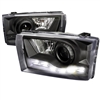 1999 - 2004 Ford Super Duty Projector DRL Headlights - Black