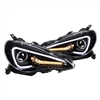 2012 - 2019 Scion FR-S Projector Light Bar DRL Headlights - Gloss Black