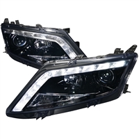 2010 - 2012 Ford Fusion Projector DRL Headlights - Black/Smoke