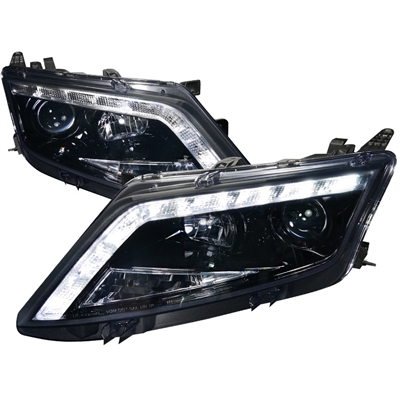 2010 - 2012 Ford Fusion Projector DRL Headlights - Black/Smoke