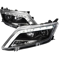 2010 - 2012 Ford Fusion Projector DRL Headlights - Black