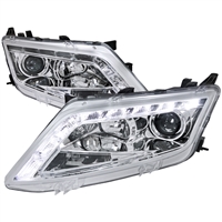 2010 - 2012 Ford Fusion Projector DRL Headlights - Chrome