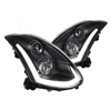2003 - 2007 Infiniti G35 Coupe Projector Switchback Light Bar DRL Headlights - Black