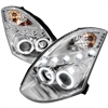 2003 - 2007 Infiniti G35 Coupe Projector DRL LED Halo Headlights - Chrome
