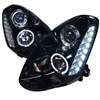 2005 - 2006 Infiniti G35 Sedan Projector DRL LED Halo Headlights - Black/Smoke