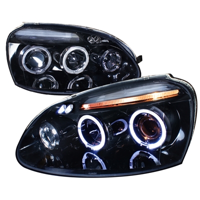2006 - 2009 Volkswagen Golf Projector LED Halo Headlights - Black/Smoke